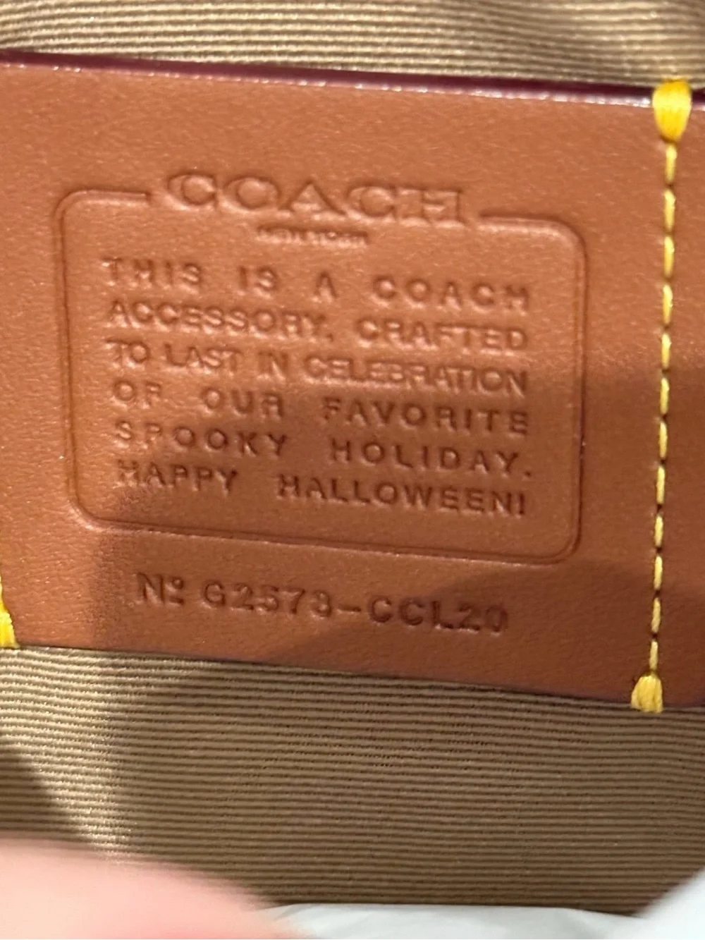 Coach Halloween Corner Zip Wristlet Signature Canvas w Pumpkin Print CCL20 NWT
